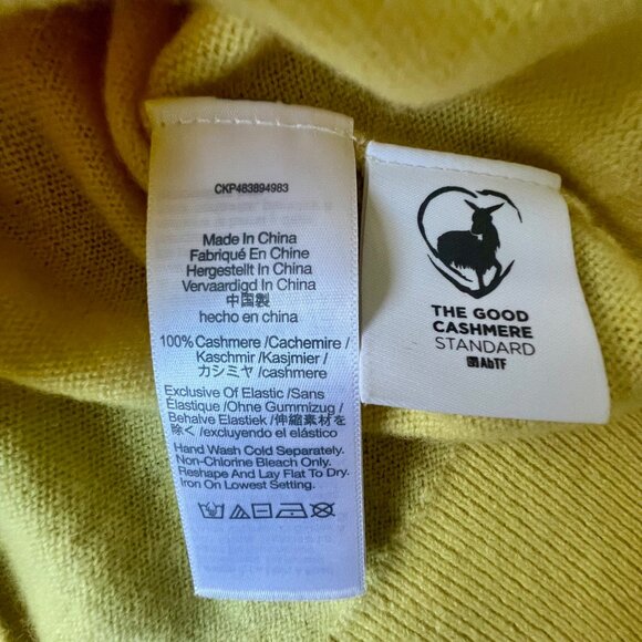 Madewell 100% Recycled Cashmere Crew Neck Yellow Preppy Sweater Vest Scholar - Picture 3 of 4